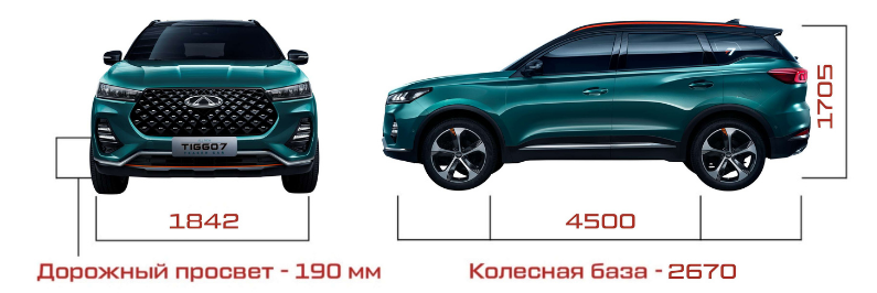 Chery Tiggo 7 Pro (T1E) 1.5 л, 147 л.с., бензин, вариатор (CVT), передний привод